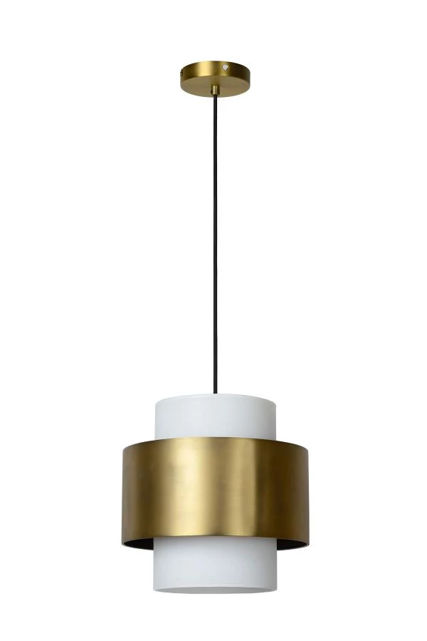 Lucide FIRMIN - Hanglamp - Ø 30 cm - 1xE27 - Mat Goud / Messing - uitgezet